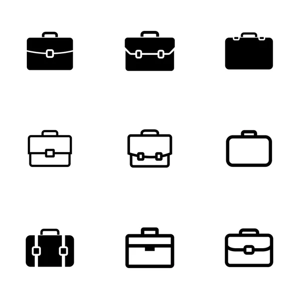 Conjunto de iconos del maletín negro vector — Archivo Imágenes Vectoriales