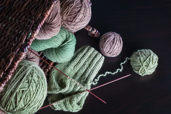 Knitting from natural wool — Stock Photo, Image