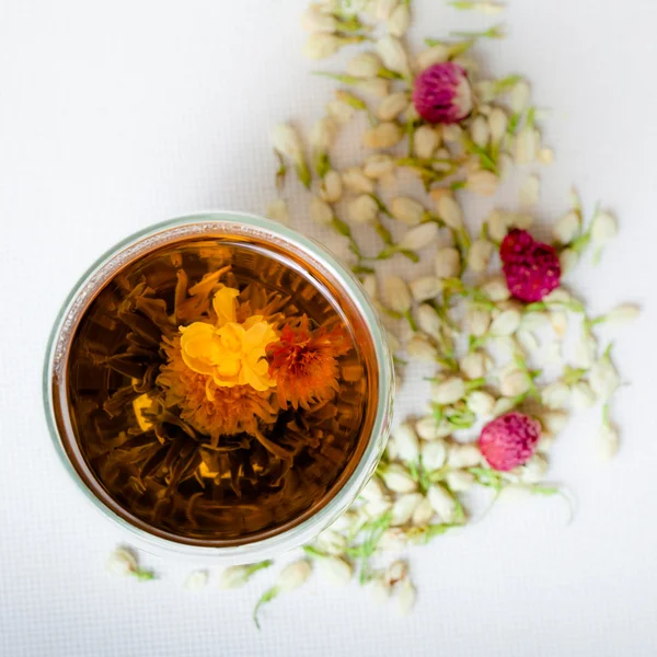 Ανθοφορία τσάι και ξηρά λουλούδια — Φωτογραφία Αρχείου