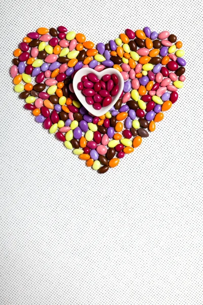 Colorful Glazed Candies Heart — Stock Photo, Image