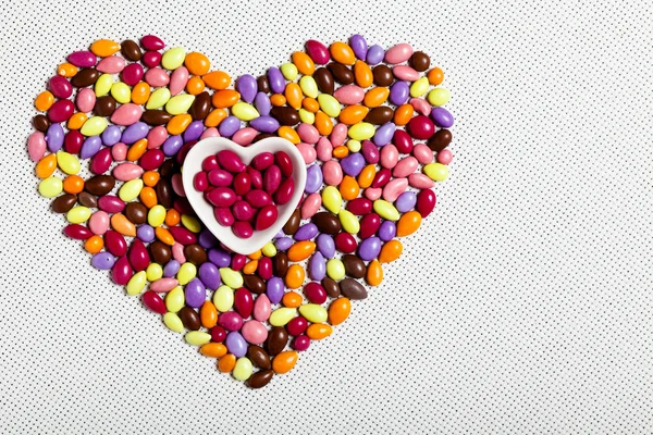 Colorful Glazed Candies Heart — Stock Photo, Image