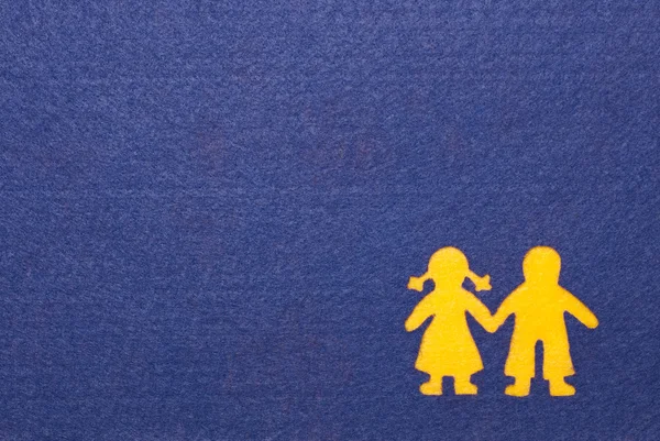 Erkek ve kız siluet kartı — Stok fotoğraf