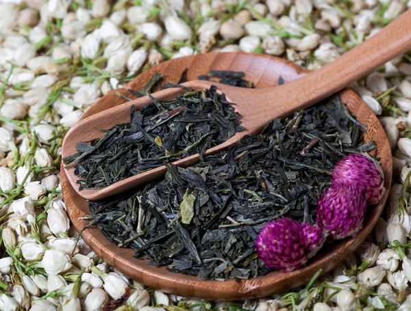 Suchý čaj květy složení — Stock fotografie