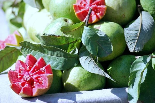 Guave verkocht op een open stal in india — Stockfoto
