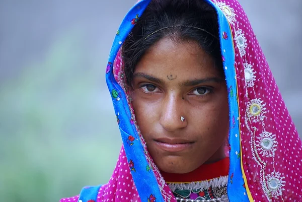 A tribal girl from Rajasthan — Stock Photo, Image