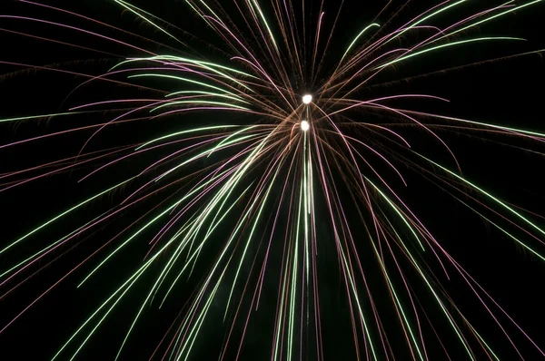 Firework on black sky — Stock Photo, Image