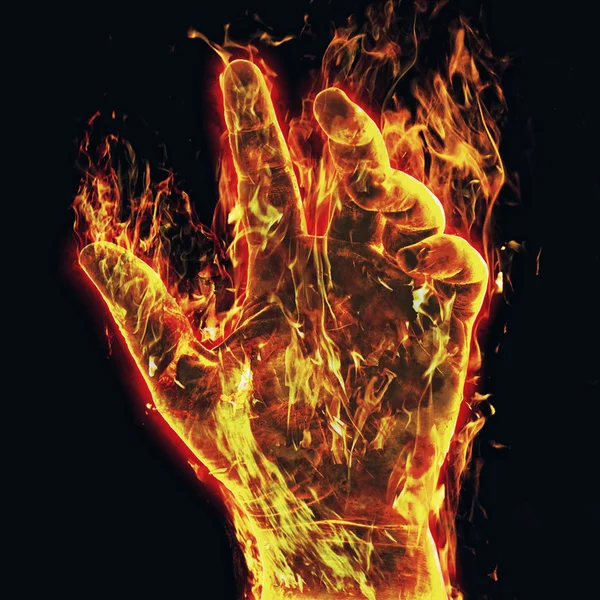 Burning arm — Stock Photo, Image