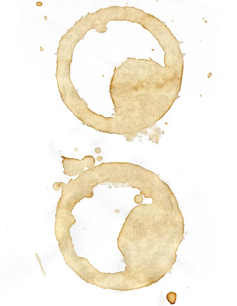 Kaffe fläckar på papper — Stockfoto