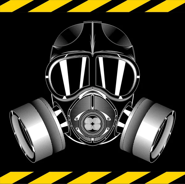 gaz maskesi siyah arka plan üzerine
