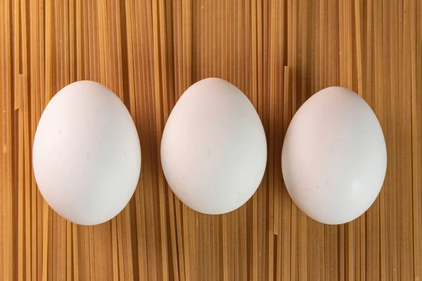 White Eggs Raw Pasta — Stock Photo, Image