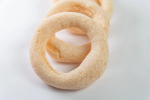 Comida Brasileira Biscoito Polvilho Sobre Fundo Branco — Fotografia de Stock