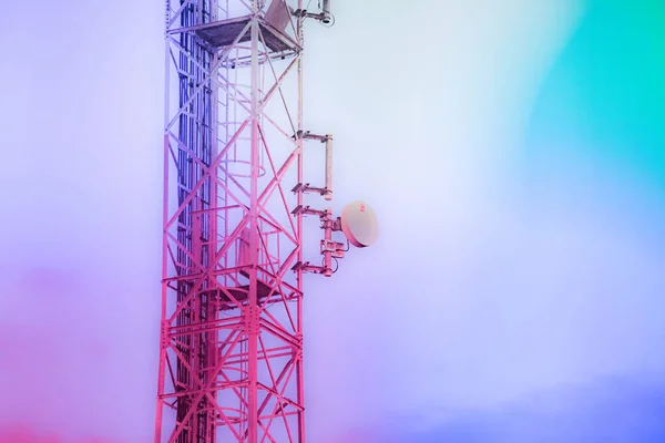 Incroyable Beau Ciel Avec Des Nuages Avec Antenne — Photo