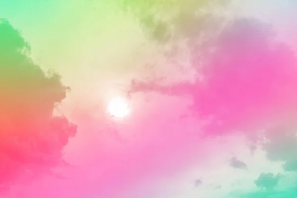 Fantastisk Vacker Himmel Med Moln Med Sol — Stockfoto