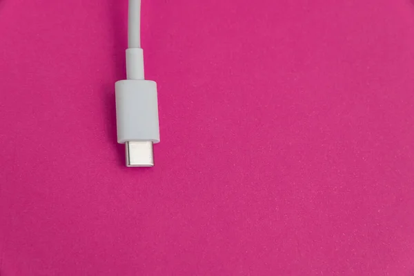 Usb Cable Type Red Background — Stock Photo, Image