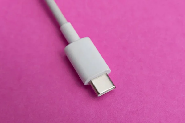 Usb Cable Type Pink Background — Stock Photo, Image