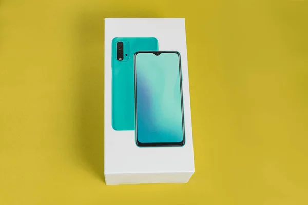 Witte Mobiele Telefoon Box Achtergrond — Stockfoto