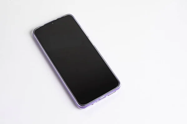 Nieuwe Mobiele Telefoon Witte Achtergrond — Stockfoto