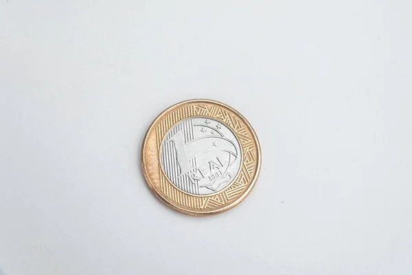 Деньги Brazilian Coins Real — стоковое фото