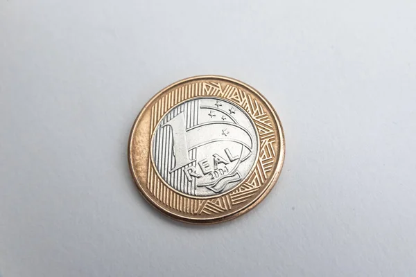Money Brazilian Coins Real — Stock Photo, Image