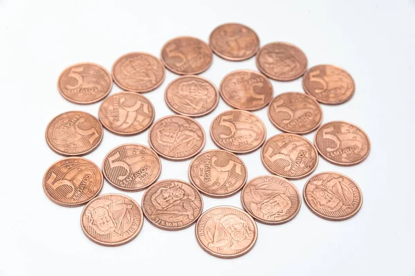 Money Brazilian Coins Centavos — Fotografia de Stock