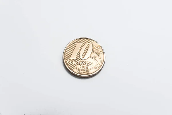 Pieniądze Monety Brazylijskie Centavos — Zdjęcie stockowe