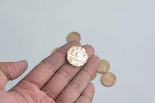 Money Brazilian Coins Centavos — 图库照片