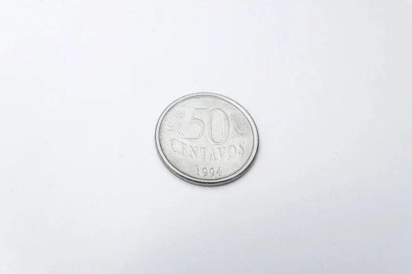 Гроші Бразильські Монети Кентаво — стокове фото