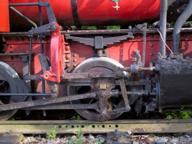 tekerlekler üzerinde buhar tren ayrıntılı