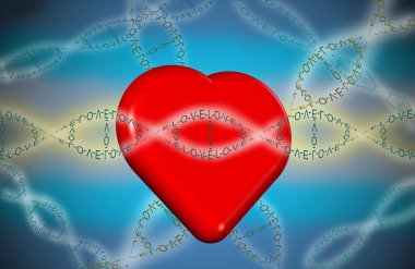 Valentine heart with love dna clipart