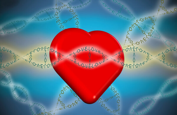 Valentine heart with love dna