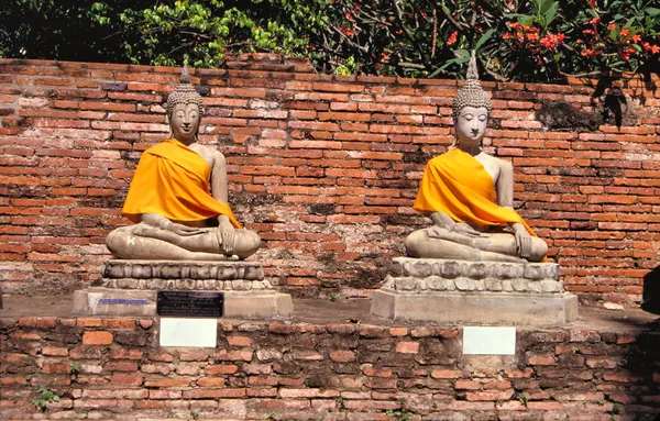 Statues de Bouddha. Temple à Ayutthaya — Photo