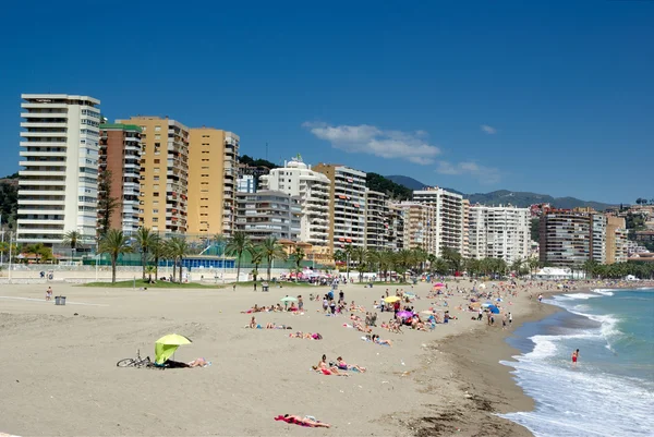 Beach of Malaga and seaside. — Stock Photo, Image