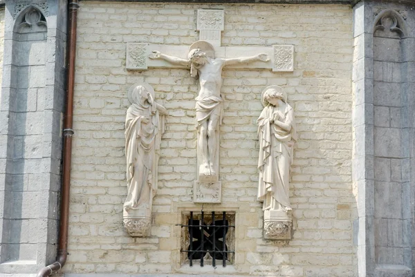 Cristo, muro de la Basílica de San Martín, Halle, Bélgica —  Fotos de Stock