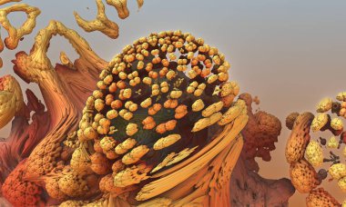 Bilinmeyen bir fantezi bitkisi, fraktal, 3 boyutlu.