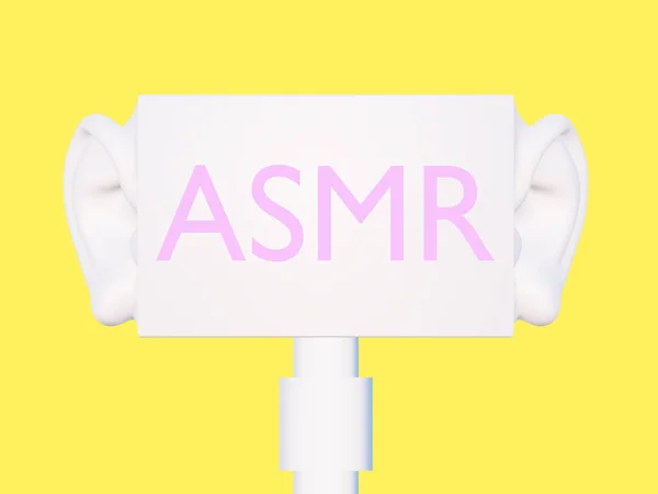 Micrófono Asmr Con Orejas Respuesta Meridiana Sensorial Autónoma Renderizado —  Fotos de Stock