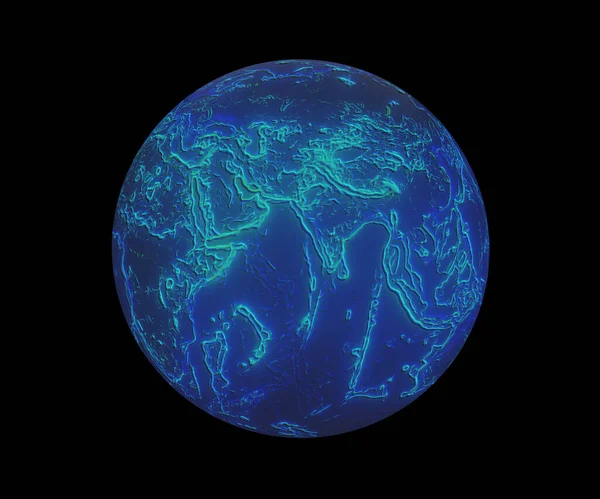 Абстрактный Земной Шар Изолирован Черном Фоне Рендеринг — стоковое фото