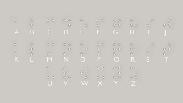 Alfabeto Puntos Braille Para Discapacitados Visuales Formado Partir Esferas Rosadas Fotos de stock