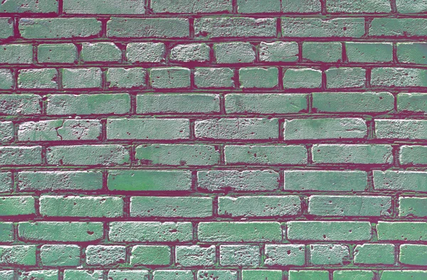 Green Toned Brick Wall Texture Background Bricks — Foto Stock