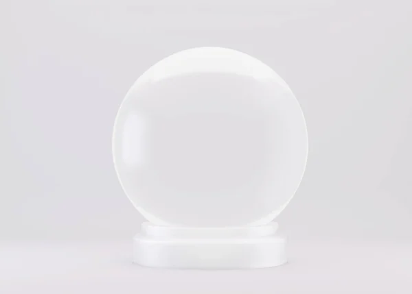 Empty Transparent Light Snow Globe Rendered — Stockfoto