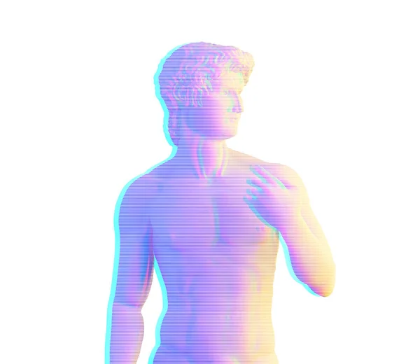 Torso David Glitch Effect Rendered — Stock Photo, Image