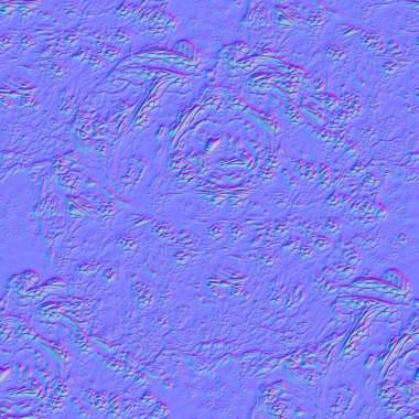 Soyut çiçek desenli arkaplan, normal harita 3d oluşturuldu