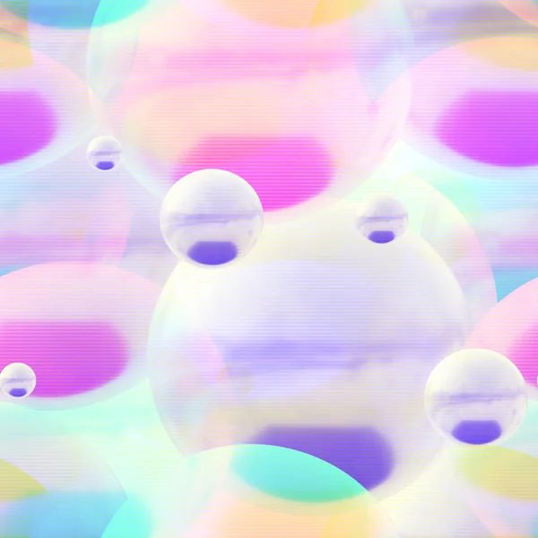 大きな石鹸泡のシームレスなパターンスキャンライン効果3Dレンダリング — ストック写真