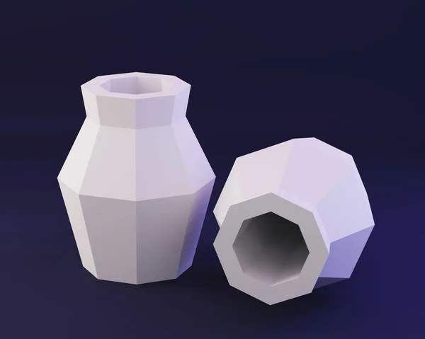 低ポリ花瓶 家の装飾 3Dレンダリング — ストック写真