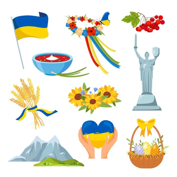 Ukrayna ikon koleksiyonu. Vektör illüstrasyonu