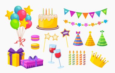 Colorful Birthday celebration collections clipart