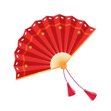Geleneksel bir Japon hayranının vektör çizimi. Beyaz arka planda Asya hatırası