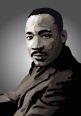 Martin Luther King 'i gösteren vektör çizimi