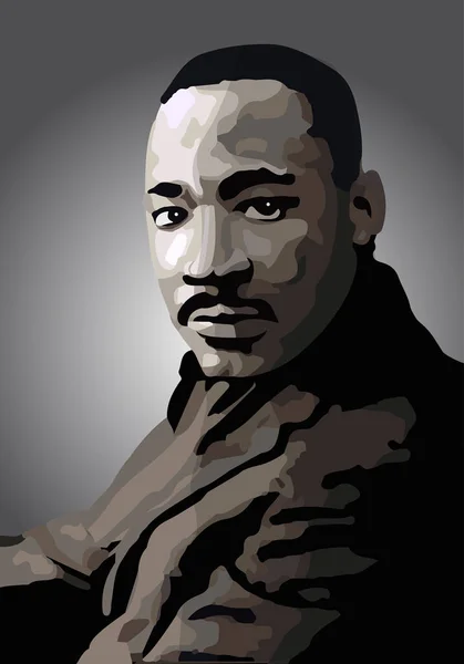 Vector Drawing Depicting Martin Luther King — Stock Vector