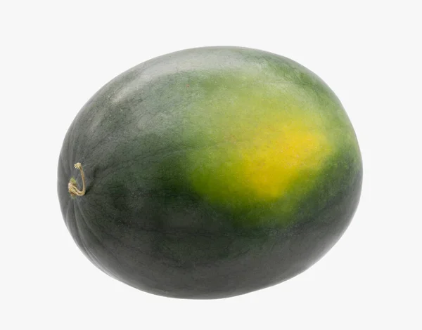 Grüne Wassermelone Isoliert Auf Weißem Hintergrund — Stockfoto