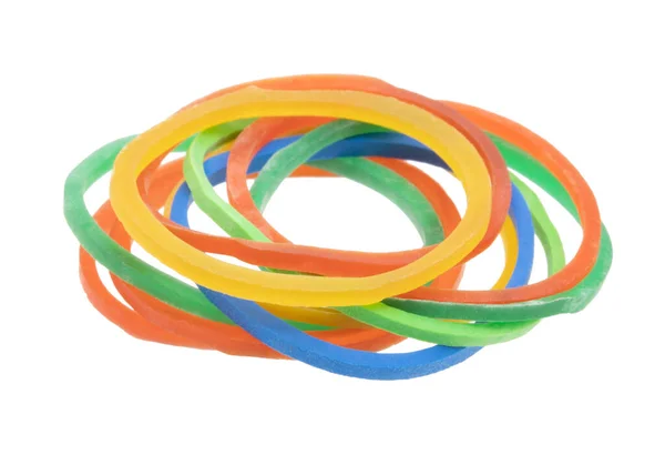 Multicolor Rubber Bands Isolated White Background — ストック写真